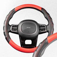 Оплетка SKYWAY Carbon-2 M, черно/красная, экокожа S01102424