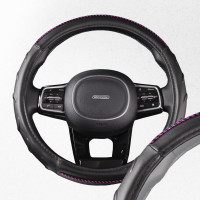 Оплетка SKYWAY Luxury-6 M, черно/розовая, экокожа S01102431