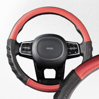 Оплетка SKYWAY Racer-1 M, черно/красная, экокожа S01102412