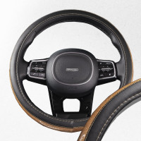 Оплетка SKYWAY Luxury-7 M, черно/золотая, экокожа S01102435