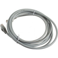 Патч-корд LANMASTER RJ45-RJ45, 4 пары, UTP, категория 6, 3 м, серый, LSZH, LAN-PC45/U6-3.0-GY