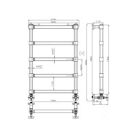 Полотенцесушитель IRSAP Serenade для ГВС 778/546 CL.54 B01 brushed bronze SGP054B54IR01NNN01