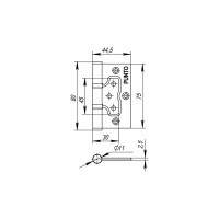 Универсальная петля без врезки PUNTO 200-2B 75x2,5 GR графит 35531