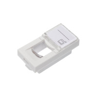 Вставка LANMASTER 22.5х45 на 1 кейстоун, со шторкой, маркировкой, белая LAN-SIP-22L-WH