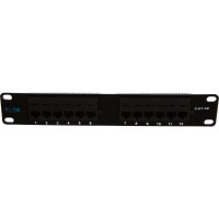 Патч-панель TWT 10, 12 портов RJ-45, категория 5e, UTP, 1U, монтажный размер 254мм, PP12UTP-10