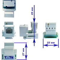 Вставка Keystone TWT RJ-12, белая, без инструмента, OK12UTP-110WH
