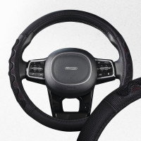 Оплетка SKYWAY Racer-2 M, черно-красная, экокожа S01102416