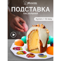 Блюдо MARMITON Пасхальное для кулича и 12 яиц d 25 см пластик 17076