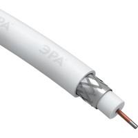 Коаксиальный кабель ЭРА RG6U, 75 Ом, CCS/, PVC, цвет белый Б0044595