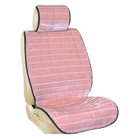 Накидки на сиденья SKYWAY меховые, искусственный мутон, 5 предметов, розовый, полоска S03001067