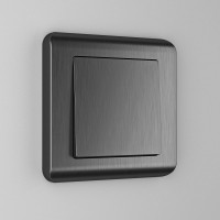 Одноклавишный выключатель WERKEL проходной, графит, рифленый W1112004 a050751