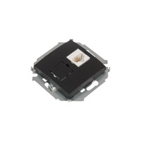 Телефонная розетка Simon RJ11, винтовой зажим, графит 1591480-038