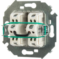 Двухклавишный проходной выключатель Simon 16А 250В, винтовой зажим, шампань 1591397-034