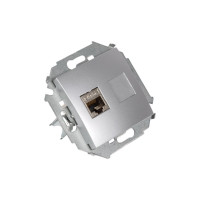 Компьютерная розетка Simon RJ45 кат.6а АМР, FTP, алюминий 1591563-033