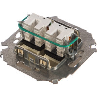 Компьютерная двойная розетка Simon RJ45 кат.5e AMP, шампань 1591552-034