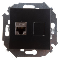 Компьютерная розетка Simon RJ45 кат.6а АМР, FTP, графит 1591563-038