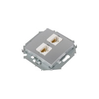 Компьютерная двойная розетка Simon RJ45 кат.5е, Systimax, алюминий 1591593-033