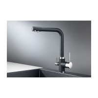 Смеситель Granula высокий с краном под питьевую воду шварц GR-2015