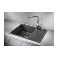 Кухонная кварцевая мойка GRANULA GR-6501 графит