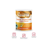 Акриловая эмаль Krafor полуглянец Супербелая 3 кг 1 44984