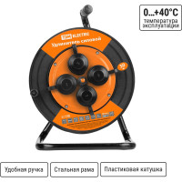 Силовой удлинитель TDM ELECTRIC УКз16-004 IP44, 4 места/50м, ПВС 3х1,5 SQ1301-0543