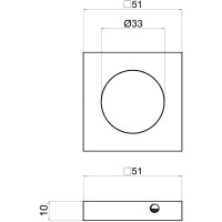 Квадратная накладка DOORLOCK SY пара BS черное серебро 73570