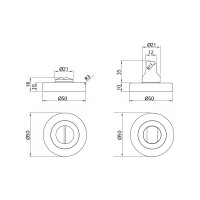 Поворотная кнопка DOORLOCK DL M08/Y BS черное серебро A=35-42мм, шток 5/8мм 73526