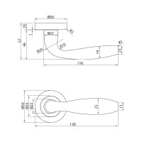 Ручка DOORLOCK DL Звездная линия Callipso M095 SCB матированный хром A=35-55 мм 73501
