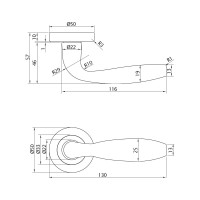 Ручка DOORLOCK DL Звездная линия Callipso M095 OLV-15 полированная латунь A=35-55 мм 73502