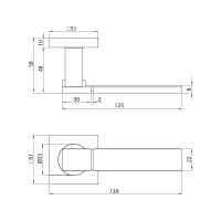 Ручка DOORLOCK DL Звездная линия Blazar M011 SCB/OC матированный/полированный хром A=35-55 мм 73550