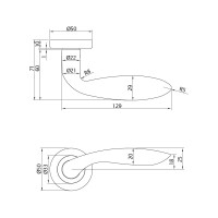 Ручка DOORLOCK DL Звездная линия Vesta M007 SCB/OC матированный/полированный хром A=35-55 мм 73556