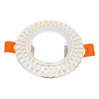Штампованный светильник ЭРА ST4 GD/WH MR16,12V/220V, 50W белый/золото Б0036483