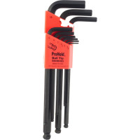 Набор из 9 черных ключей с шариком BONDHUS ProHold L 1.5-10mm 74999