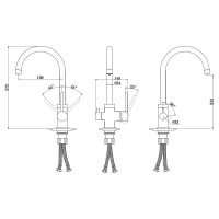 Смеситель для кухни Paulmark ESSEN, черный,  Es213211-BLM