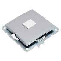 Компьютерная розетка LK Studio RJ-45, категория 5е, с накладкой, серебристый металлик 866103-1