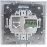 Телефонная розетка Intro 1-302-01 RJ11, IP20, СУ, Plano, белый Б0027619