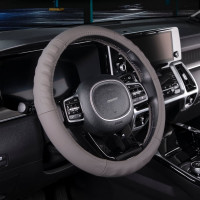Оплетка SKYWAY Real-3 М, серая, натуральная кожа S01108006