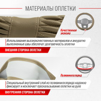 Оплетка SKYWAY Modern-4 M, бежевая, экокожа S01102229