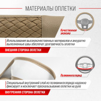Оплетка SKYWAY Modern-5 M, бежевая, экокожа S01102036