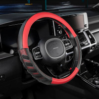 Оплетка SKYWAY Racer-1 M, черно/красная, экокожа S01102412