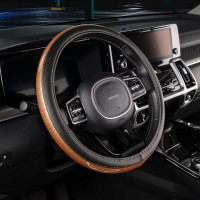 Оплетка SKYWAY Luxury-7 M, черно/золотая, экокожа S01102435