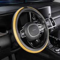 Оплетка SKYWAY Luxury-1 M, черно/желтая, экокожа S01102372