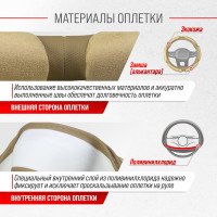 Оплетка SKYWAY Sponge classic 6 подушечек, M, бежевая, замша S01101014