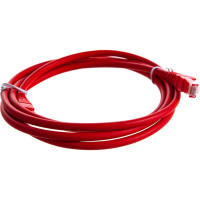Патч-корд LANMASTER RJ45-RJ45, 4 пары, UTP, категория 6, 2 м, красный, LSZH, LAN-PC45/U6-2.0-RD