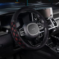 Оплетка SKYWAY Racer-2 M, черно-красная, экокожа S01102416