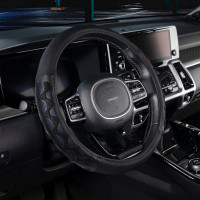 Оплетка SKYWAY Racer-2, M, черно-синяя, экокожа S01102418