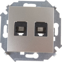 Компьютерная двойная розетка Simon RJ45 кат.5e AMP, шампань 1591552-034