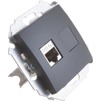 Компьютерная розетка Simon RJ45 кат.6а АМР, FTP, графит 1591563-038