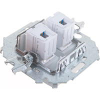 Компьютерная двойная розетка Simon RJ45 кат.5e AMP, алюминий 1591552-033