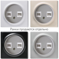 Двойная компьютерная розетка OneKeyElectro RJ45 кат.5e, цвет серый 1E20901302 2172807